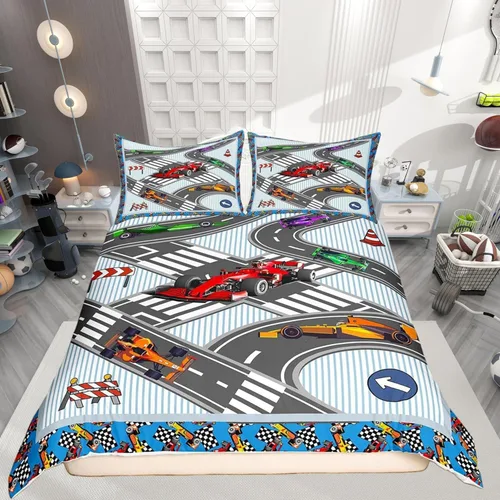 Vista 19 de Castle Fairy Funda de edredón de cuadrícula negra y blanca para niños, niñas, funda de edredón de abstracción visual, tamaño matrimonial, juego