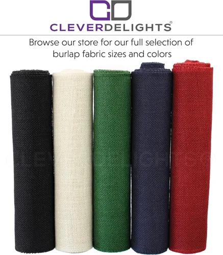 Vista 6 de CleverDelights Rollo de arpillera verde de 12 pulgadas, bordes acabados, 5 yardas, tela de arpillera de yute