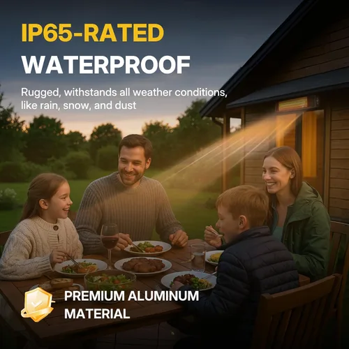 Vista 5 de Calentador eléctrico para exteriores de 1500 W, calentador de patio para uso en exteriores, calefacción silenciosa y específica, control inteligente