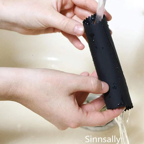 Vista 7 de Sinnsally Pelador de Ajo Removedor de Piel Rodillo Guardador, Fácil y Rápido para Pelar Dientes de Ajo con Tubo Rodillo de Silicona Herramienta de 3