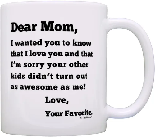 Vista 8 de Dear Dad Sorry Your Other Kids Didn't Turn Out as Awesome as Me Love Your Favorite Divertido regalo del día del padre para papá, taza de café, taza
