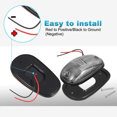 Vista 5 de Partsam 5 luces de techo de cabina transparente/ámbar 45LED compatibles con Dodge Ram 1500 2500 3500 4500 5500 Pickup 2003 2004 2005 2006 2007 2008
