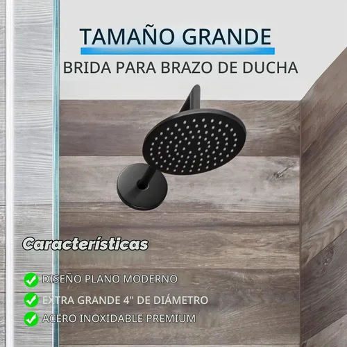 Vista 5 de LEIFIDE Brida de brazo de ducha extra grande de 4 pulgadas de diámetro exterior, reemplazo universal, brazo de ducha moderno, placa grande