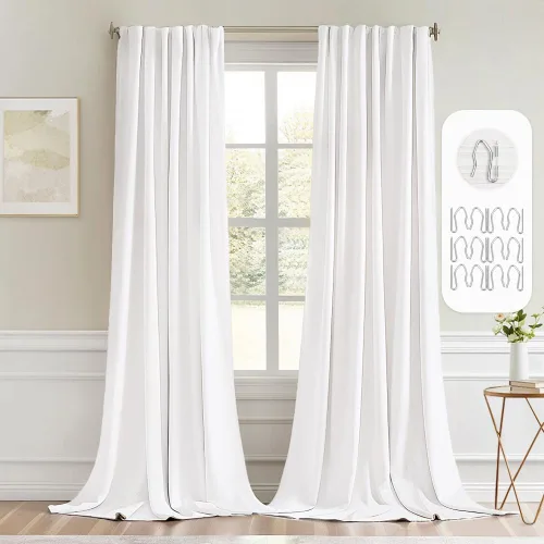 Vista 75 de MIULEE Cortinas opacas con pestaña trasera de 63 pulgadas de largo, juego de 2 paneles para sala de estar, dormitorio, privacidad, bolsillo