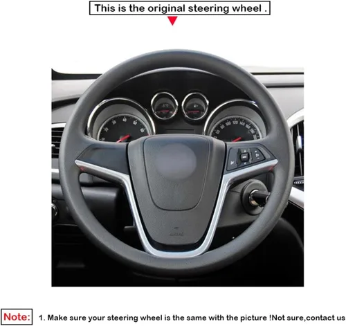 Vista 3 de Fit for Vauxhall Zafira (C) 2011-2016,Car Steering Wheel Cover,Car Black Steering Wheel Cover,Car Hand-Sewn Steering Wheel Cover