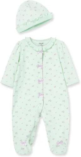 Vista 12 de Little Me Baby Girls 100% Cotton Footie and Cap Set, Preemie to 12 Months Conejitos para bebés