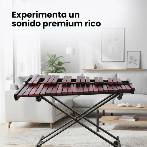 Vista 5 de Gearlux Xilófono de madera de 37 teclas con mazos, soporte ajustable y bolsa de concierto