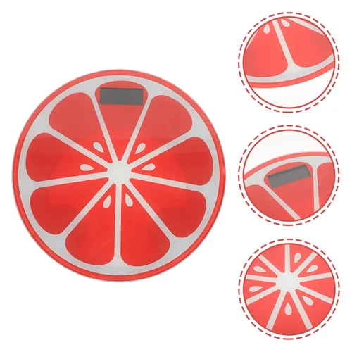 Vista 8 de FRCOLOR Báscula de peso digital de dibujos animados para humanos Diseño mini redondo templado con sensor de alta precisión Apagado automático