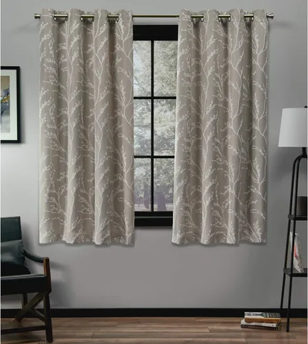 Vista 18 de EXCLUSIVE HOME Kilberry - Par de paneles de cortinas opacas con ojales en la parte superior, 52 x 63 pulgadas, gris ceniza