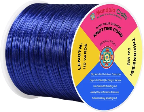 Vista 84 de Mandala Crafts Cordón de satén de cola de rattail de 0.02 in para nudos