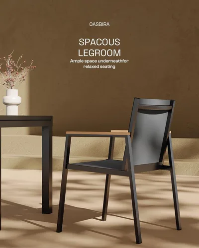 Vista 5 de Mesa de comedor expandible de aluminio para patio al aire libre para 4-8 personas, mesa rectangular para todo tipo de clima (48"-79") con rieles