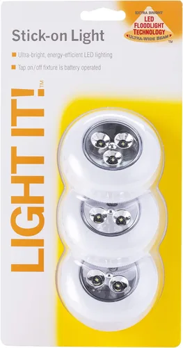 Vista 3 de 3 luces LED Fulcrum de golpecito (funciona con baterías, color plateado), 30010-308, 120 volts