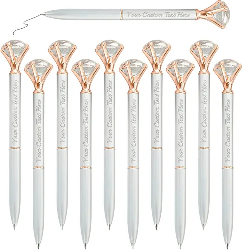 Vista 51 de Bolígrafos personalizados de diamantes personalizados con nombre a granel de metal de cristal grabado, bolígrafos divertidos brillantes a granel
