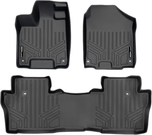 Vista 24 de SMARTLINER Juego de alfombrillas de piso de ajuste personalizado de 3 filas para Honda Pilot 2009-2015