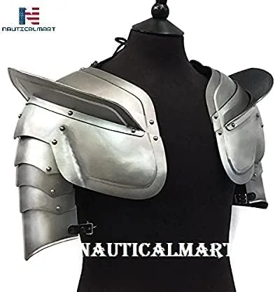 Vista 3 de NauticalMart Espaldero de caballero milanés medieval de Reenactment MILANESE plateado, Plateado, Adulto