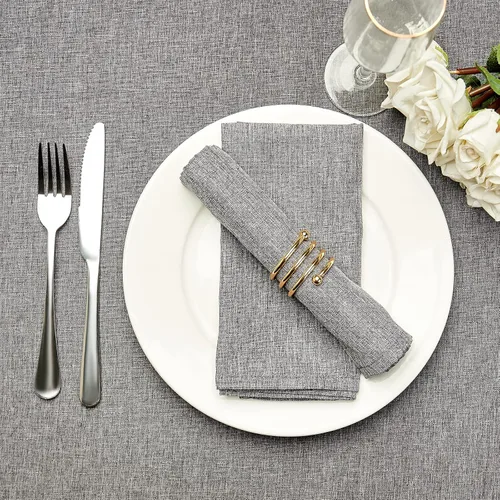 Vista 17 de Mebakuk Juego de 6 servilletas de tela de primera calidad de 17 x 17 pulgadas, lavables y pequeñas, servilletas de mesa suaves para bodas, fiestas