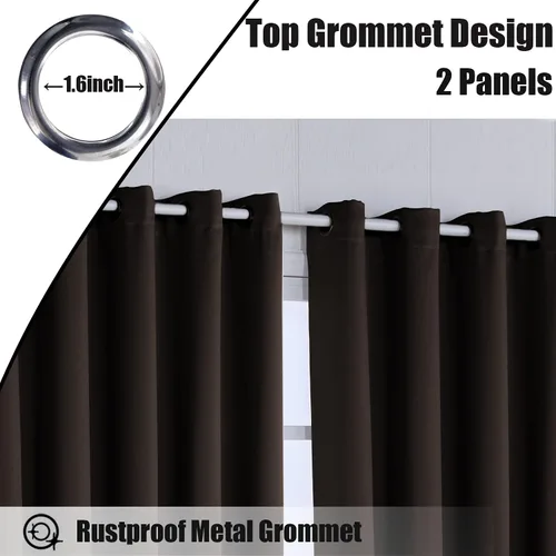 Vista 2 de BONZER Cortinas impermeables para interiores y exteriores para patio - Aislamiento térmico, cortinas opacas con ojales de bloqueo solar