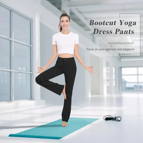 Vista 4 de HISKYWIN Womens Dress Pants Stretch Work Office Business Slacks Comfy Yoga Golf Pants with Pockets