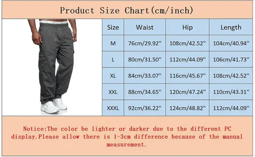 Vista 5 de EELHOE Men Cargo Pants Lightweight Regular Fit Ripstop Trousers Hiking Outdoor Work Bottom Pant with Multi Pocket