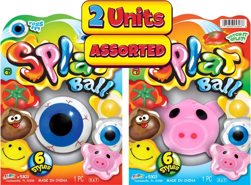 Vista 3 de JA-RU Pelotas antiansiedad esponjosas (2 bolas surtidas) juguetes sensoriales divertidos para niños y adultos, juguetes sensoriales para aliviar