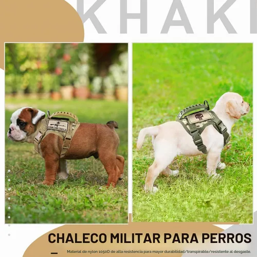 Vista 5 de Arnés táctico de entrenamiento para perros, chaleco de trabajo al aire libre, ajustable, militar, Molle, arnés con mango de goma (XS (paquete de 1)
