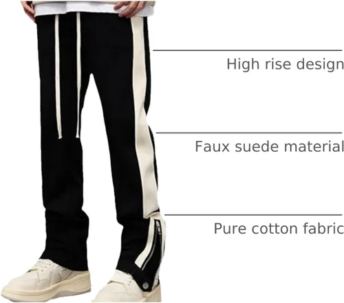 Vista 18 de Pantalones deportivos de gamuza sintética para mujer, pantalones de baile acampanados para hombre