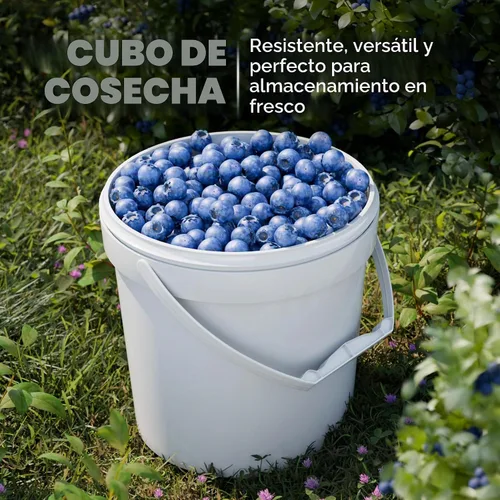 Vista 3 de EconoHome Cubo de plástico redondo de grado alimentario de 1 galón - Recipientes de almacenamiento de alimentos tipo deli con tapas ideales