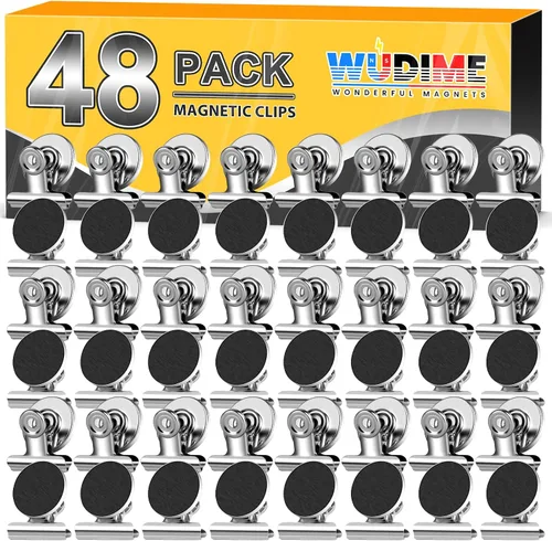 Vista 9 de 20 unidades de clips magnéticos, imanes para nevera, imanes para refrigerador, clips magnéticos negros para pizarra, imanes de clip