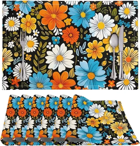 Vista 9 de BIGCARJOB Mantel individual de diseño personalizado, 4 piezas, tapete de mesa resistente al corazón, 12 x 18 pulgadas 1-diseño personalizado