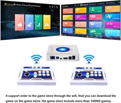 Vista 3 de [39800 juegos en 1] Pandora Box 3D Arcade Game Machine, Doble Wireless Joystick Arcade Console, función WiFi para agregar juegos en línea, PC