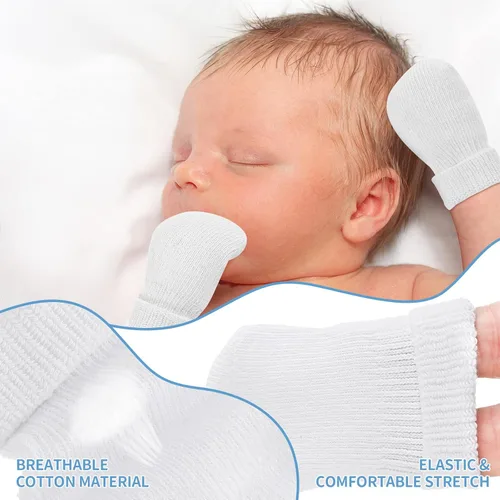Vista 3 de 12 pares de manoplas prematuros para niñas y niños prematuros, guantes prematuros para recién nacidos y niños pequeños