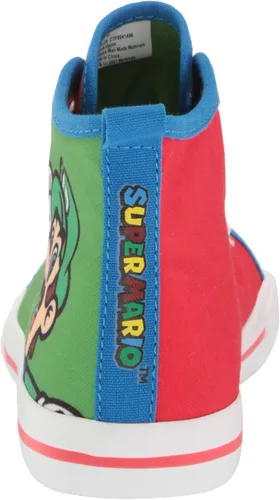 Vista 3 de SUPER MARIO Brothers Mario Luigi Nintendo - Zapatos deportivos de caña alta y con cordones para niños pequeños talla 7 a 12