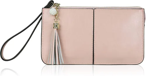 Vista 2 de Befen - Bolso clutch de mano de cuero con correa para teléfono celular, organizador de tarjetas