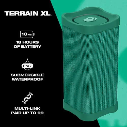Vista 2 de Skullcandy Terrain XL - Altavoz Bluetooth Inalámbrico IPX7, Altavoz Portátil Impermeable, Batería de 18 Horas, Correa de Muñeca de Nylon, Estéreo