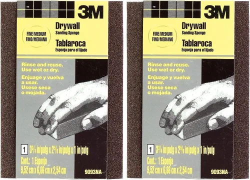 Vista 9 de 3M Esponja de lijado para paneles de yeso de área pequeña, 3.75 pulgadas por 2.625 pulgadas por 1 pulgada, fina/mediana (9093DCNA)