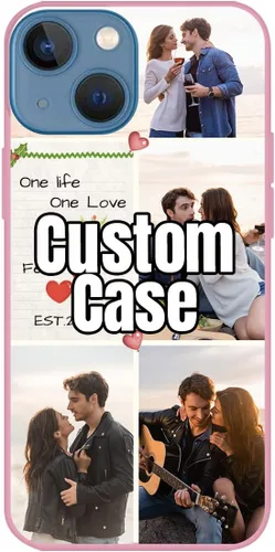 Vista 13 de Funda de teléfono con foto personalizada para iPhone 13 Mini, imagen/texto personalizados, funda negra delgada y suave, regalo único de nicho