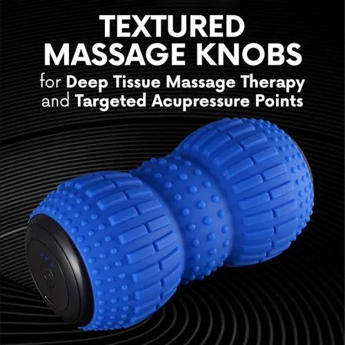Vista 5 de ZeenKind Pelota de Masaje Vibradora en Forma de Maní para Fascitis Plantar, Alivio del Dolor Muscular con 4 Velocidades, Terapia de Tejido Profundo