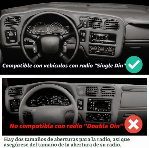 Vista 3 de CHEDA - Bisel de tablero compatible con Chevy S10 GMC Sonoma Jimmy Blazer 1998-2004 No se ajusta a doble DIN Gris
