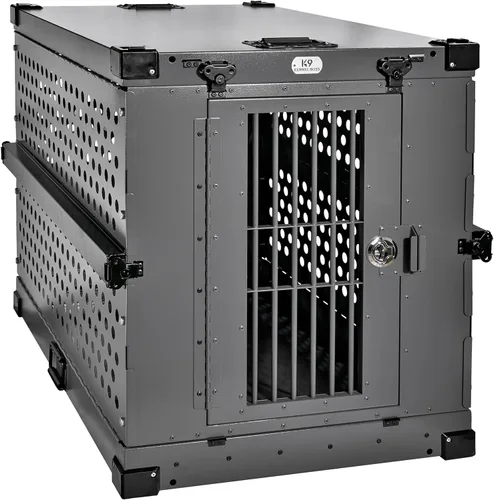 Vista 12 de K9 Kennel Boss - Jaula para Perros de Aluminio Resistente con Recubrimiento en Polvo Completamente Plegable - Pequeña (Negro)