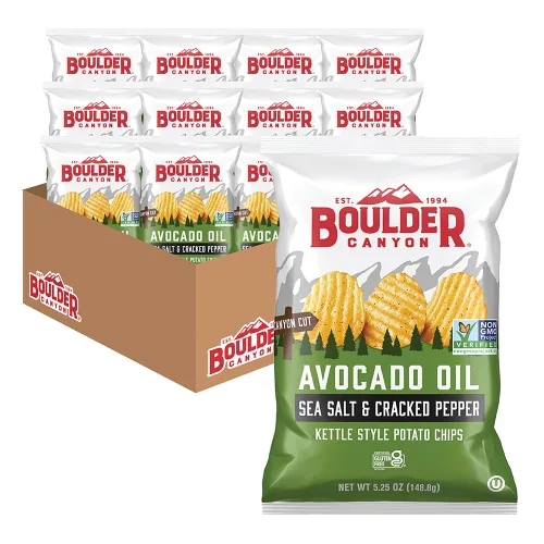 Vista 41 de Boulder Canyon Papas fritas - Hickory BBQ (1.5 oz/Caja de 55)
