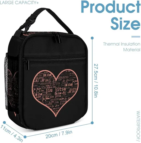 Vista 2 de Love Jiujitsu - Lonchera térmica reutilizable, bolsa portátil para hombres y mujeres