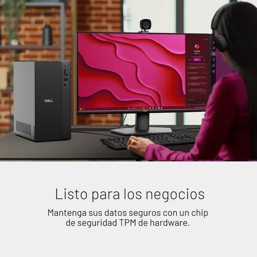 Vista 5 de Dell Tower Desktop ECT1250 - Procesador Intel Core Ultra 7-265, gráficos UHD, memoria de 16 GB, SSD M.2 de 1 TB, lector de tarjetas SD 3.0, teclado