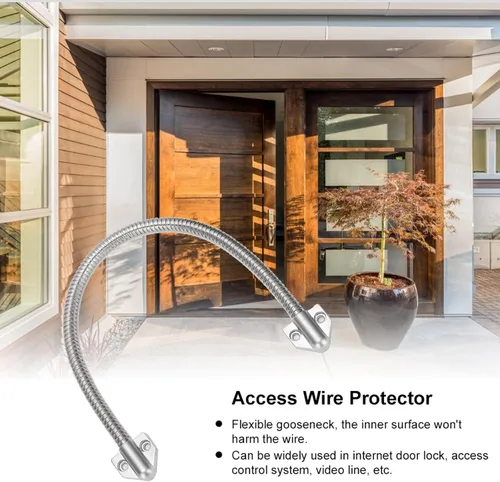 Vista 8 de Health Gear - Bucle de puerta blindado, protector de cable de control de acceso para puerta de transferencia de energía de acero inoxidable, manga