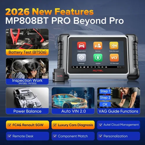 Vista 7 de Autel MaxiPRO MP808BT PRO, 2026 ECU C0ding escáner con actualización de 2 años ($700) Work as MS906MAX MS906 PRO MP900-BT, Bidirectional 3000+