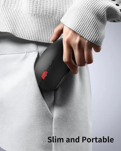Vista 6 de Ratón inalámbrico, mini mouse inalámbrico delgado de 2.4G, agarres ergonómicos, 5 niveles ajustables 4000 DPI, pequeños ratones ópticos portátiles