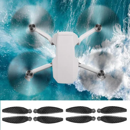 Vista 6 de Cuchilla de hélice para dron, hoja de hélice ligera de fibra de carbono compatible con mini 2 piezas de accesorios de repuesto para drones