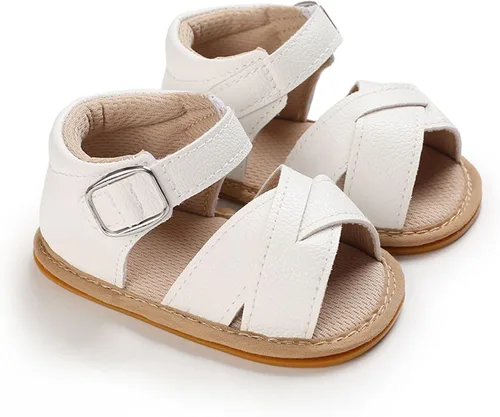 Vista 7 de SOFMUO Sandalias brillantes con lazo para bebés, niñas y niños, suela de goma antideslizante y suave de primera calidad, zapatos de verano