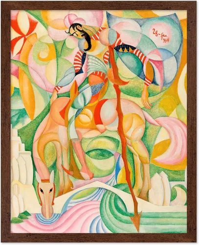 Vista 8 de Poster Master Póster clásico, impresión expresionista vintage, regalo para artistas, amigos, animales en un recinto, horquilla, abstracto, cubismo