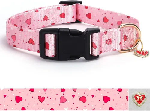 Vista 22 de Collar reflectante para perros con hebilla, collares de nailon ajustables de seguridad para perros pequeños, medianos y grandes, color negro XXS