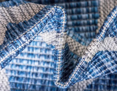 Vista 7 de Unique Loom Outdoor Safari Collection - Alfombra de área - Jirafa (2' x 6' 1" camino, azul/gris)
